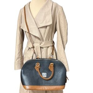 bag I MEDICI Firenze Italy black leather satchel cross body shoulder 2 handles